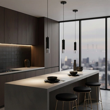 Lampa Sufitowa Wisząca Zwis GU10 Czarna SMOKY Sanico Goldlux