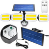 Naświetlacz solarny lampa 4x COB LED 20W 800lm Zimna czujnik ruchu IP65 + Pilot