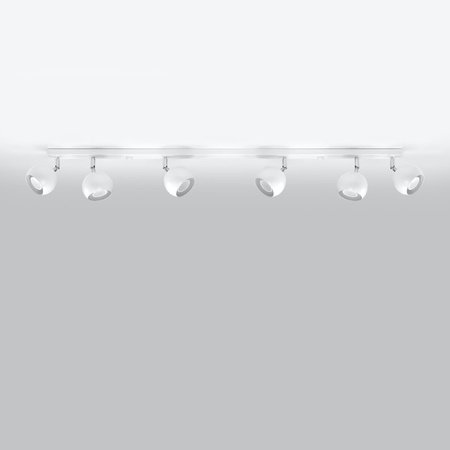 Lampa Sufitowa Oprawa Natynkowa Reflektor 6x GU10 Ruchoma Minimalistyczna Kulista Biała Nowoczesna Oculare Sollux