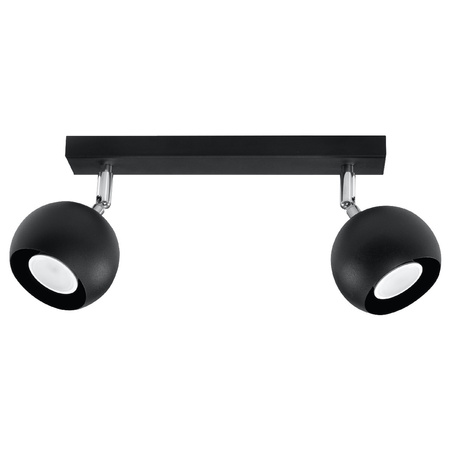 Lampa Sufitowa Oprawa Natynkowa Reflektor 2x GU10 Ruchoma Minimalistyczna Kulista Czarna Nowoczesna Oculare Sollux