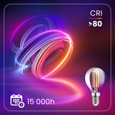6x Żarówka LED E14 Kulka P45 7W = 60W 806lm 3000K Ciepła 360° FILAMENT LUMILED
