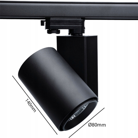 Reflektor Szynowy LED 30W 4000K Lampa do Szynoprzewodów 3 Fazowych Czarna