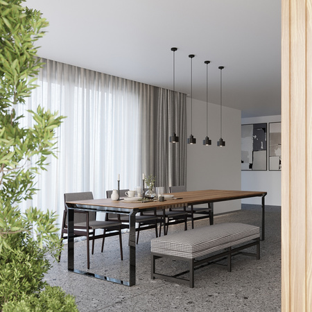 Lampa Sufitowa Wisząca Zwis E27 Geometryczna Czarna Nowoczesna Savar Sollux