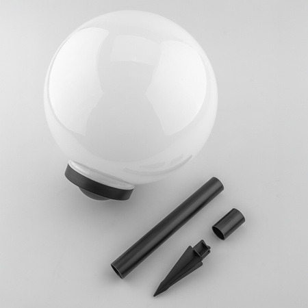 Lampa Solarna Ogrodowa LED ATRIS Wbijana Naziemna Biała Kula 30cm RGB LUMILED