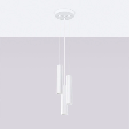 Lampa Wisząca Sufitowa Zwis Tuba Spot 3x GU10 Biała Karbon Deep Space SL.1538 Sollux