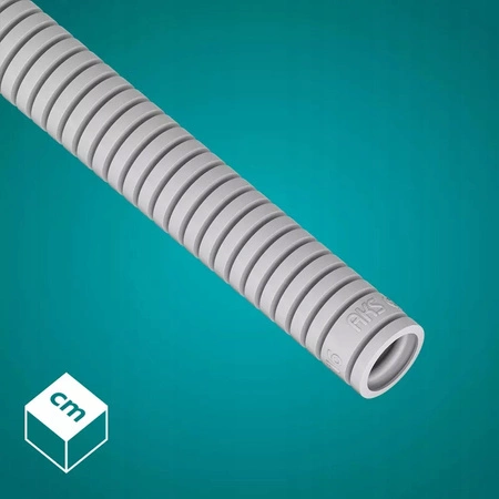 Rura Karbowana RKGL 16mm 320N Peszel do Zabezpieczania Kabli 25m Szary AKS ZIELONKA