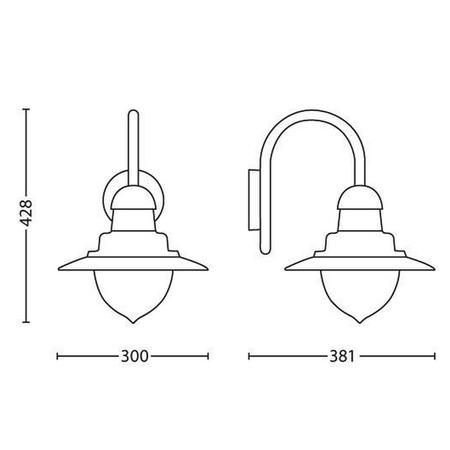 Kinkiet Ogrodowy Lampa Elewacyjna Zewnętrzna LATARNIA E27 IP44 Szara Raindrop Philips