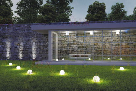 Lampa Ogrodowa Oprawa Zewnętrzna Kula E27 IDAVA 35cm Wbijana Kanlux