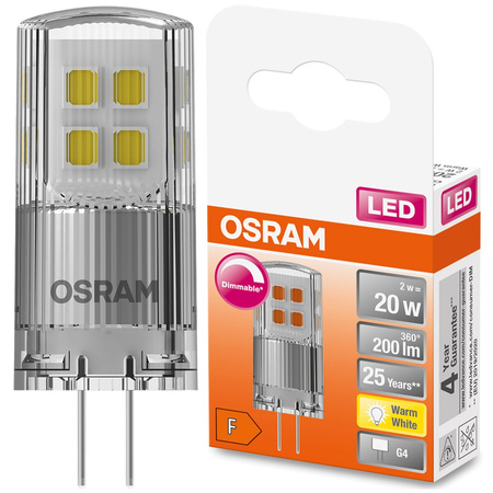 Żarówka LED G4 KAPSUŁKA 2W = 20W 200lm 2700K Ciepła 320° OSRAM Star ściemnialna