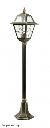 Lampa Ogrodowa Zewnętrzna Słupek LATARNIA E27 Witraż K 5002/2 N 110cm czarny Su-Ma