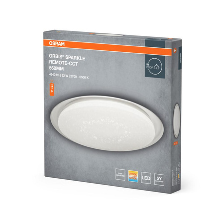 Plafon LED Lampa Sufitowa Natynkowa 38W 2800lm 2800-6000K Zimna 120° Biała Ściemnialna Pilot Orbis Sparkle Osram