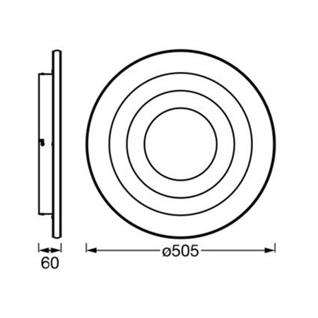 Lampa Sufitowa Plafon LED Oprawa Oświetleniowa 42W 50.5cm 2400lm Ozdobna Okrągła Biała LEDVANCE