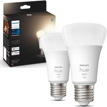 2PAK Żarówka LED E27 A60 9,5W 2700K Ciepła PHILIPS HUE White Bluetooth Zigbee + Mostek Hue Bridge