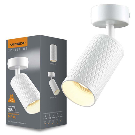 Lampa Ścienna Sufitowa Kinkiet 1x GU10 Biała GRANT Videx