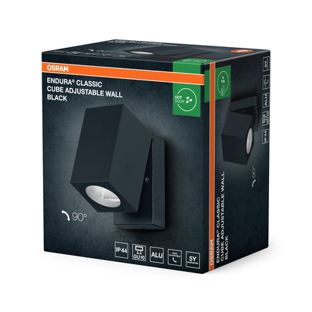 Kinkiet Ogrodowy Lampa Elewacyjna Zewnętrzna GU10 Czarny IP44 Endura Osram