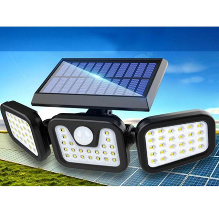 Naświetlacz solarny lampa 74x LED 15W 450lm Zimna czujnik ruchu IP65