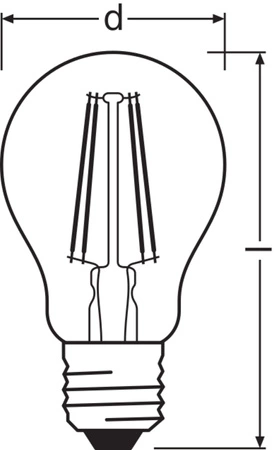 Żarówka LED E27 A60 7W = 60W 806lm 6500K Zimna 300° Filament BASE Osram