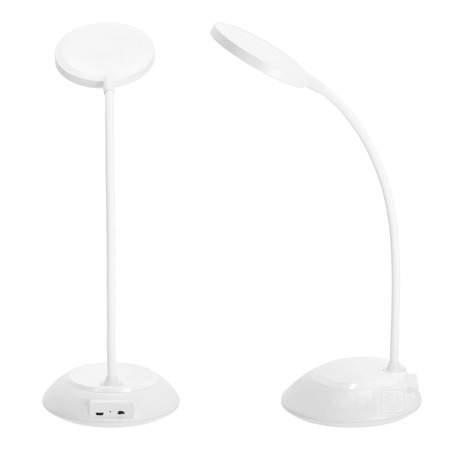 Lampka Biurkowa Stołowa LED 5W 200lm CCT 270° Akumulatorowa Biała Visua Kobi