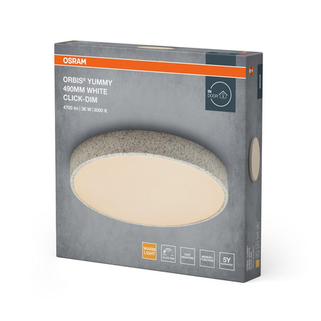 Plafon LED Lampa Sufitowa Natynkowa 36W 2600lm 3000K Ciepła 120° Biała Ściemnialna Orbis Yummy Osram