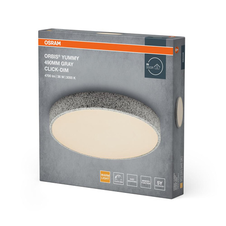 Plafon LED Lampa Sufitowa Natynkowa 36W 2600lm 3000K Ciepła 120° Szara Ściemnialna Orbis Yummy Osram
