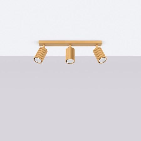 Lampa Sufitowa Reflektor Tuba Spot 3x GU10 Złota Karbon Deep Space SL.1562 Sollux