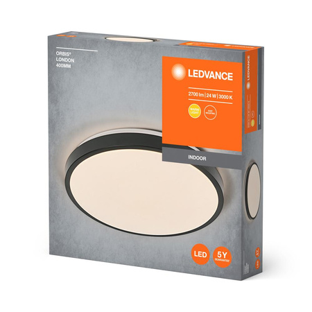 Plafon LED Lampa Sufitowa Natynkowa 24W 1450lm 3000K Ciepła Czarny 39cm Orbis Ledvance