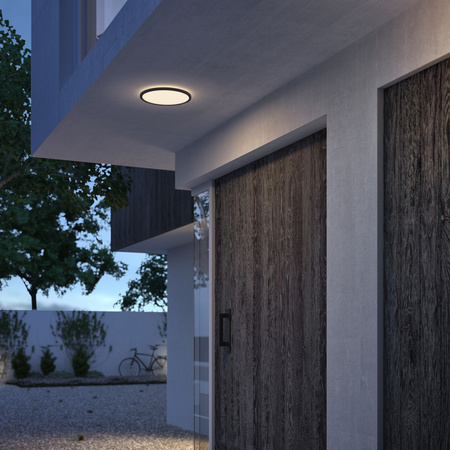 Lampa Ogrodowa Plafon LED 15W 1300lm 2700K IP54 SceneSwitch Czarna SuperSlim Philips