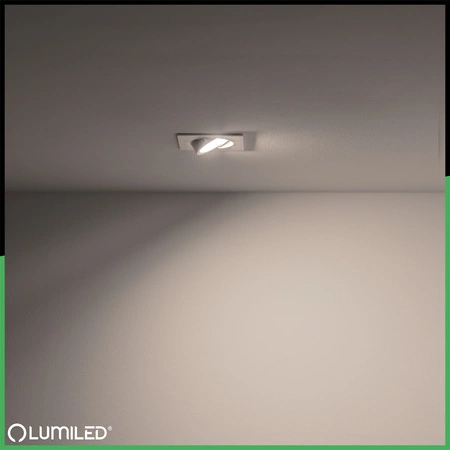 Oprawa Halogenowa Podtynkowa Kwadratowa Ruchoma TRIX 3w1 GU10 6W 3000K Srebrna Szczotkowana LUMILED