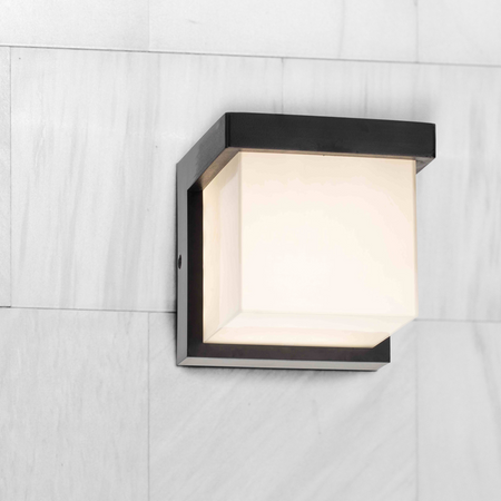 Kinkiet Zewnętrzny Oprawa Elewacyjna Lampa LED 4000K Kwadrat Czarna