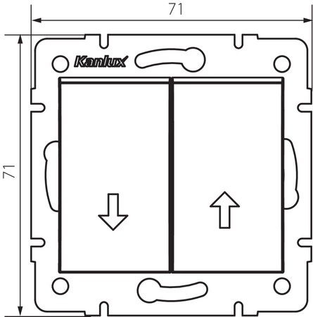 Łącznik Zwierny Żaluzjowy Zwierny 10A Kwadratowy Czarny LOGI Kanlux