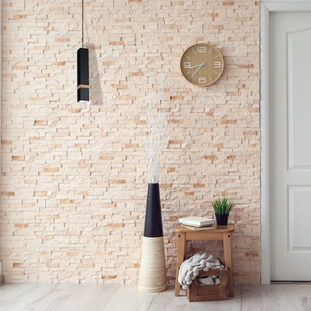 Lampa wisząca w stylu skandynawskim loft czarna MiLAGRO VIDAR 1x GU10 Metal + drewno