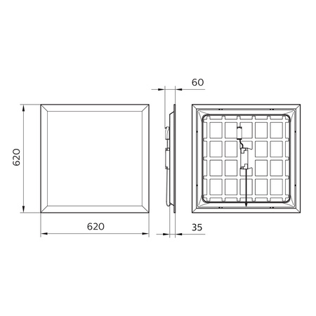 Panel LED Podtynkowy Wpuszczany 62x62 cm 36W 3200lm 4000K Neutralna Biała UGR19 ProjectLine OC Philips