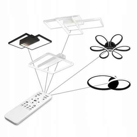 Lampa Sufitowa Żyrandol LED 126W CCT GALAXIS HYDRA Czarny + Pilot Sterujący