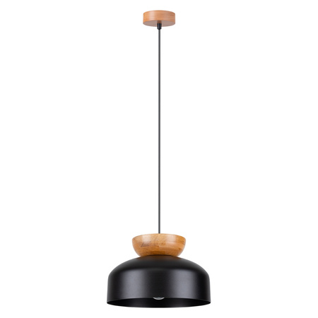 Lampa Sufitowa Wisząca Zwis E27 Okrągła Czarna Brązowa Skandynawska Marion Sollux