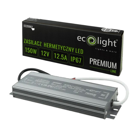 Zasilacz LED Hermetyczny IP67 150W 12V Premium Ecolight