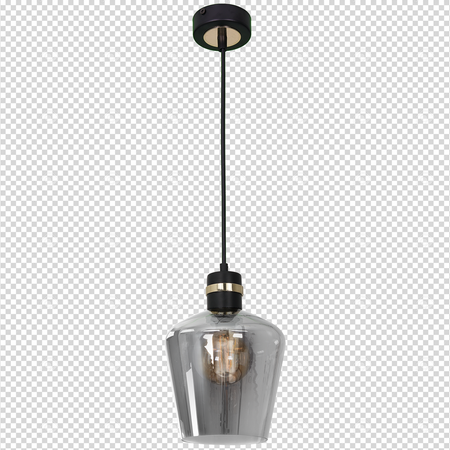 Lampa wisząca RICHMOND 1xE27 Przydymione Szkło Złote Wstawki MLP6538 Milagro Metal + Szkło