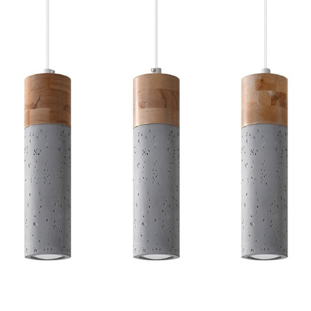Lampa Sufitowa Oprawa Natynkowa SPOT TUBA 3x GU10 Wisząca Zwis Tubularna Szara Brązowa Industrialna Zane Sollux