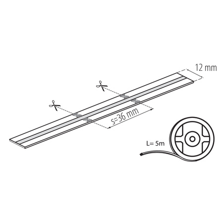 Taśma LED Pasek 11W/m 680lm/m 24V IP65 RGB 3000-6100K CCT CRI90 5m Kanlux