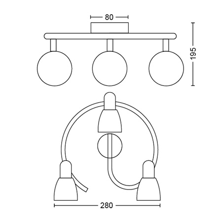 Lampa Sufitowa Reflektor 3x E14 nikiel Burlap Philips