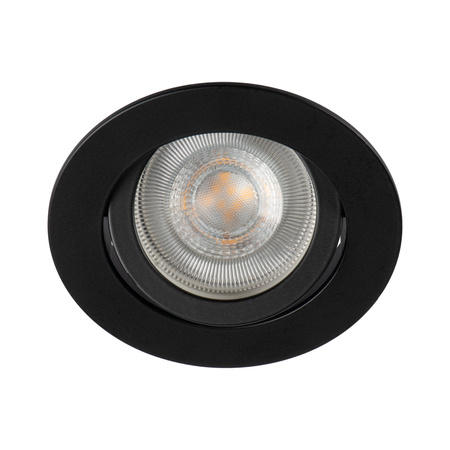 Oprawa sufitowa podtynkowa DALLA GU5.3/GU10 12AC/DC Okrągła Ruchoma Czarna KANLUX