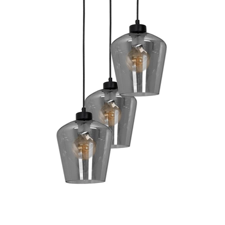 Lampa wisząca SANTIAGO 3xE27 Klosz Przydymione Szkło MLP6612 Metal + Szkło