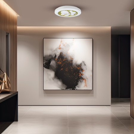 Plafon LED Lampa Sufitowa Natynkowa BUBBLES Złoty 30W Ø390 mm Milagro