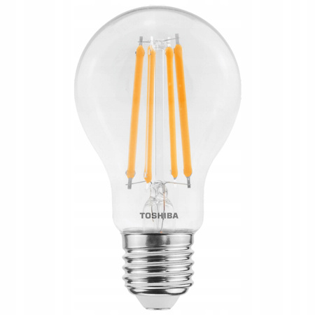 Żarówka LED E27 A60 9W = 75W 1055lm 2700K Ciepła Filament Ściemnialna TOSHIBA