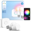 2x Żarówka LED E27 A60 8W = 60W 806lm 2200-6500K CCT + RGB SMART Inteligentna Bluetooth ZigBee White and Color Ambiance + Mostek Bridge Zestaw Startowy Philips HUE Essential