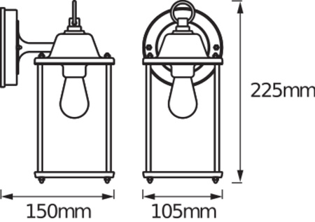 Kinkiet Ogrodowy Lampa Elewacyjna Zewnętrzna Latarnia E27 Brązowy IP43 Endura Osram