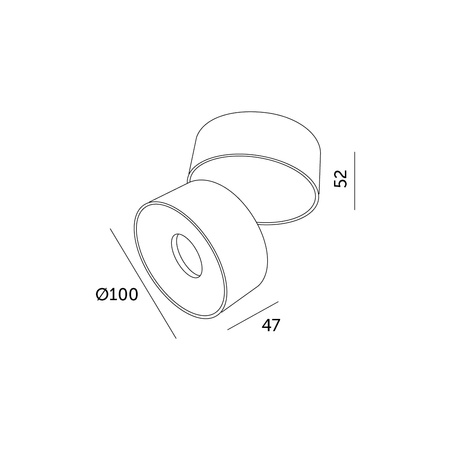 Oprawa Sufitowa Reflektor Regulowany LED 13.5W 850lm 3000K Ciepła Ściemnialna CRI90 Czarna Lahti Kobi