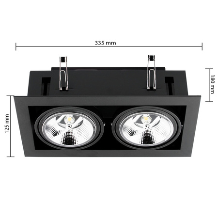 Oprawa Podtynkowa Halogenowa Ruchoma 2x GU10 ES111 Prostokątna Czarna