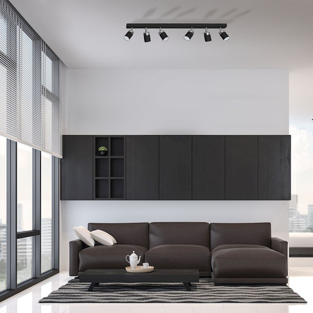 Lampa sufitowa JOKER czarna 6xGU10 MILAGRO Metal styl nowoczesny