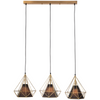 Lampa Wisząca Sufitowa HIRA 3x E27 Zwis Czarna Złota GOLDLUX (Polux)