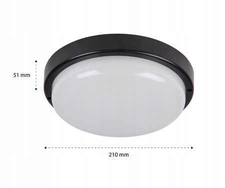 Plafon LED Lampa Oprawa Sufitowa 18W 2700K Neutralna 120° z Czujnikiem Ruchu Czarny IP54 Maks Masterled
